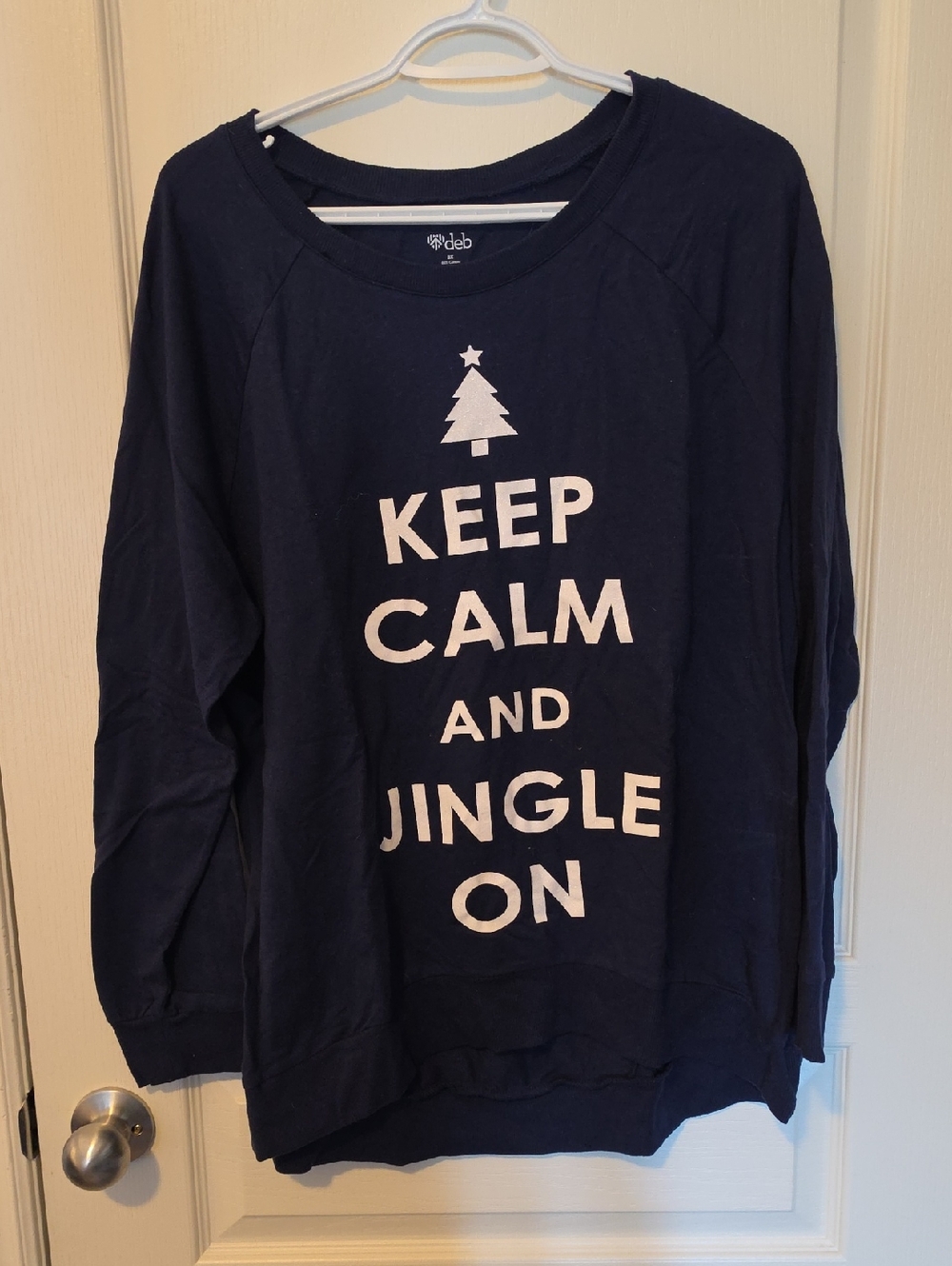 Deb Navy Crewneck Pullover with White Logo